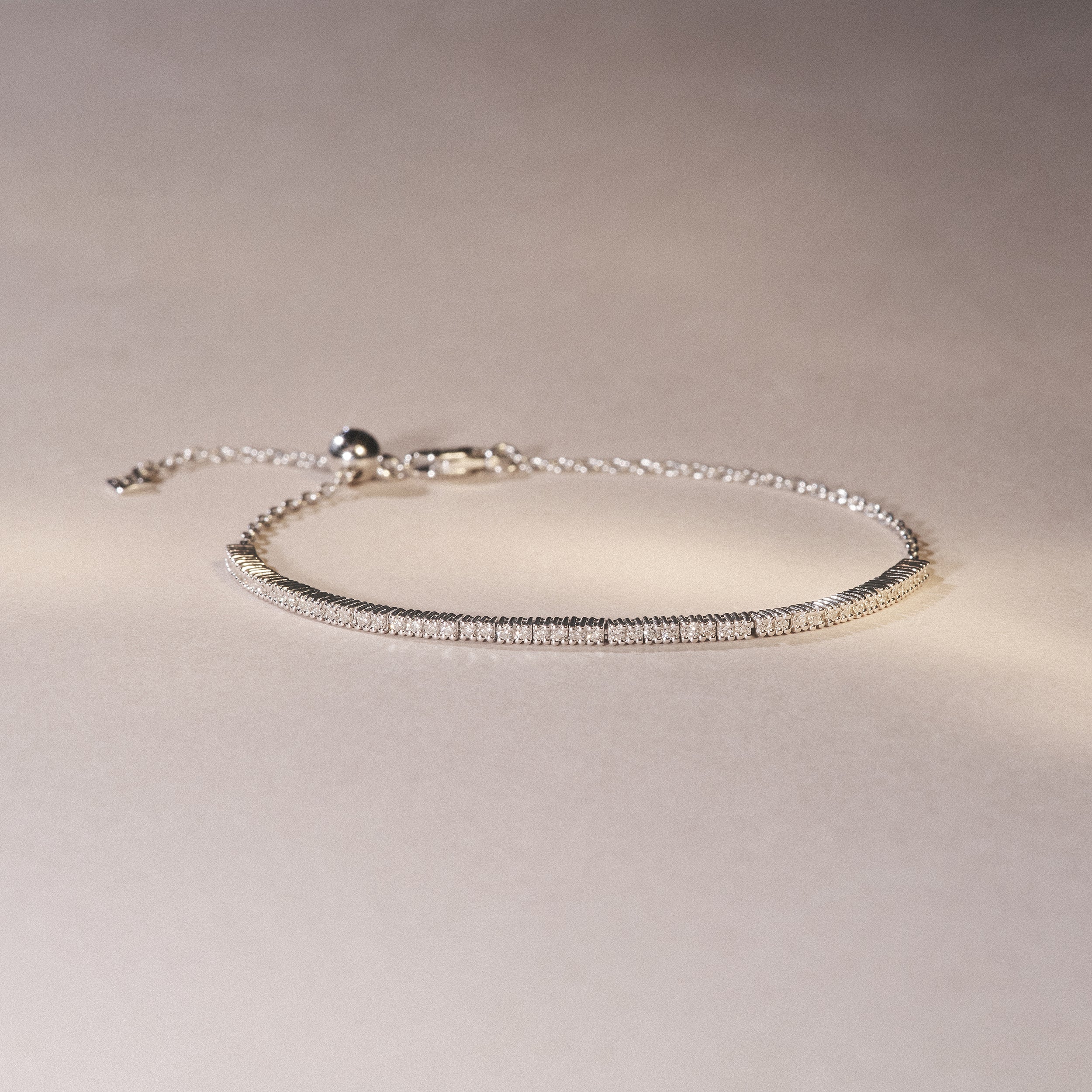 Adjustable Lab Diamond Tennis Bracelet 0.50ct in 925 Silver